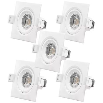 Kit Spot LED Quadrado 7W - 6.500K Bivolt Com 5 Unidades (520,0005) - Noll LED - Ritec Máquinas e Ferramentas