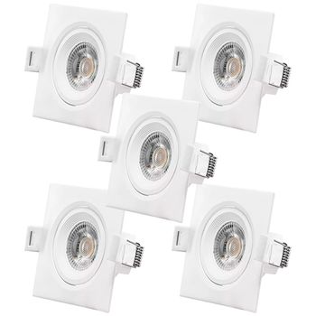 Kit Spot LED Quadrado 7W - 3.000K Bivolt Com 5 Unidades (520,0038) - Noll LED - Ritec Máquinas e Ferramentas