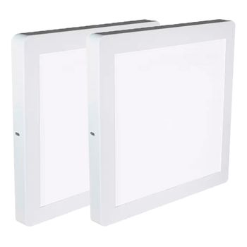 Kit Plafon LED Quadrado de Sobrepor 18W - 6500K Com 2 Unidades (520,0014) - Noll LED - Ritec Máquinas e Ferramentas