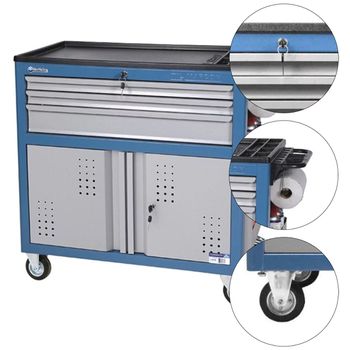 Carrinho Para Ferramentas 3 Gavetas e Porta Inferior (CR-58) - Marcon - Ritec Máquinas e Ferramentas