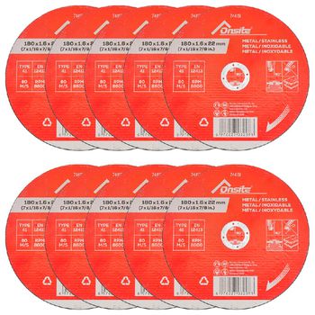 Kit Disco de Corte Deep Cut 7'' x 1.6mm Com 10 Unidades (744151) - Onsite - Ritec Máquinas e Ferramentas