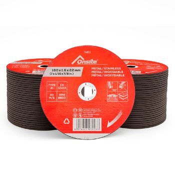 Kit Disco de Corte Deep Cut 7'' x 1.6mm Com 200 Unidades (744151) - Onsite - Ritec Máquinas e Ferramentas