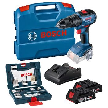 Furadeira Parafusadeira GSB 18V-50 Brushless Com Pontas e Brocas V-line 48 Peças - Bosch - Ritec Máquinas e Ferramentas