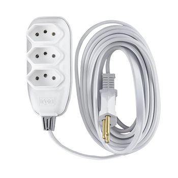 Extensão Compacta 2P+T Branca 10A - 250V Com 10 Metros (172001) - Ilumi - Ritec Máquinas e Ferramentas