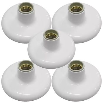 Kit Plafon de Porcelana Branco 100W - 250V Com 5 Unidades (180931) - Ilumi - Ritec Máquinas e Ferramentas
