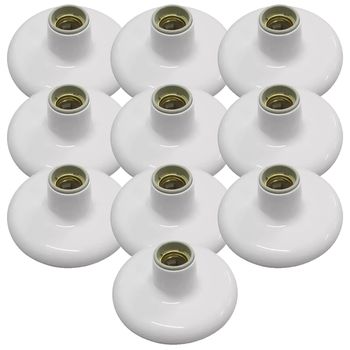 Kit Plafon de Porcelana Branco 100W - 250V Com 10 Unidades (180931) - Ilumi - Ritec Máquinas e Ferramentas
