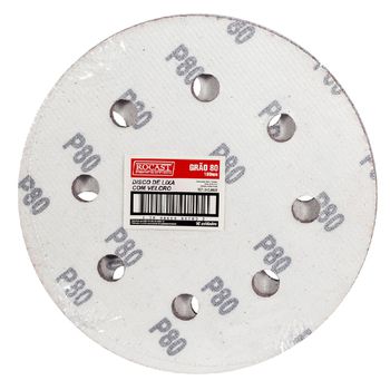 Kit Disco de Lixa Com Velcro 7'' GR. 80 Com 10 Unidades (243,0029) - Rocast - Ritec Máquinas e Ferramentas