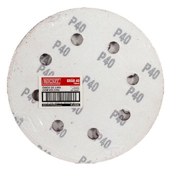 Kit Disco de Lixa Com Velcro 7'' GR. 40 Com 10 Unidades (243,0027) - Rocast - Ritec Máquinas e Ferramentas