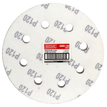 Kit Disco de Lixa Com Velcro 7'' GR. 120 Com 10 Unidades (243,0031) - Rocast - Ritec Máquinas e Ferramentas