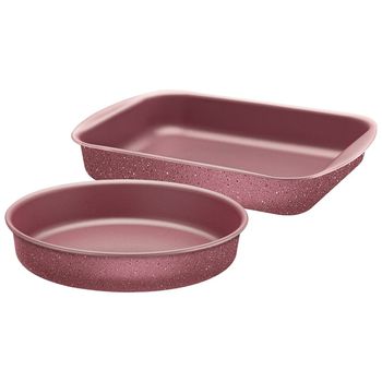Jogo de Assadeiras Brasil em Alumínio Antiaderente Rosa (20099/486) - Tramontina - Ritec Máquinas e Ferramentas