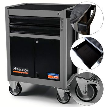 Carrinho Para Ferramentas Fechado Com 2 Gavetas Cinza (44950/406) - Tramontina Pro - Ritec Máquinas e Ferramentas