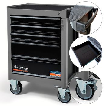 Carrinho Para Ferramentas Com 5 Gavetas Cinza (44950/407) - Tramontina Pro - Ritec Máquinas e Ferramentas