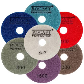 Kit Disco Diamantado Para Polir 4'' Com 7 Peças - Rocast - Ritec Máquinas e Ferramentas