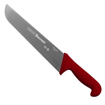 Faca de Carne Para Refile Aéreo Lâmina Reta Larga 10'' Com Cabo Vermelho (BKR203-10) - Starrett - Ritec Máquinas e Ferramentas
