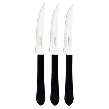 Jogo de Facas Para Churrasco Leme Preto Com 3 Peças (23180/304) - Tramontina Pro - Ritec Máquinas e Ferramentas