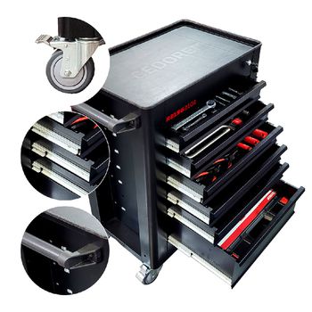 Carrinho Para Ferramentas Com 6 Gavetas e 220 Peças (R21562101) - Gedore Red - Ritec Máquinas e Ferramentas