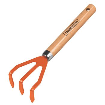 Ancinho Metálico Para Jardinagem Com 3 Dentes e Cabo de Madeira (77909/001) - Tramontina - Ritec Máquinas e Ferramentas
