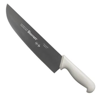 Faca de Carne Para Refile de Mesa Lâmina Reta Larga 12'' Com Cabo Branco (BKW303-12) - Starrett - Ritec Máquinas e Ferramentas