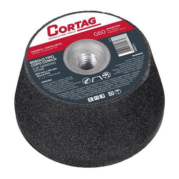 Rebolo Cônico Tipo Copo G-60 / 100mm (61748) - Cortag - Ritec Máquinas e Ferramentas
