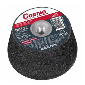 Rebolo Cônico Tipo Copo G-80 / 75mm (62113) - Cortag - Ritec Máquinas e Ferramentas