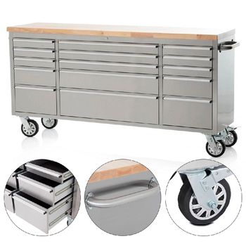 Carrinho Bancada Móvel Para Ferramentas 72'' Com 15 Gavetas Inox (UWT072S) - Ultimate Onsite - Ritec Máquinas e Ferramentas