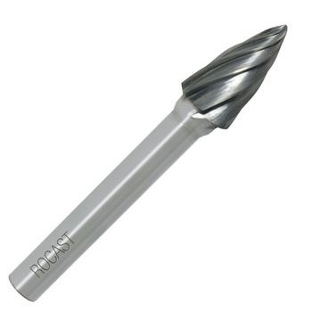 Lima Rotativa Árvore Pontiaguda Para Alumínio 8mm (45,0110) - Rocast - Ritec Máquinas e Ferramentas