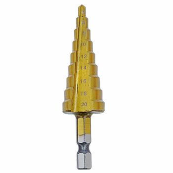 Broca Escalonada Titânio em Aço Rápido HSS-Tin 4-20mm (694,0002) - Graff Vantage - Ritec Máquinas e Ferramentas