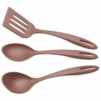 Jogo de Utensílios Abillity em Nylon Com 3 Peças Mocaccino (25199/411) - Tramontina - Ritec Máquinas e Ferramentas
