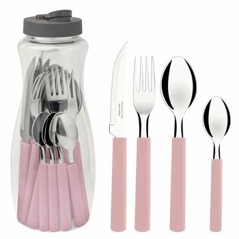 Faqueiro Gamboa em Inox Com 16 Peças Rosa (23197/300) - Tramontina - Ritec Máquinas e Ferramentas