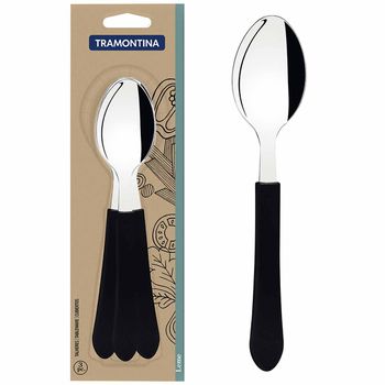 Jogo de Colheres de Mesa Leme Preto Com 3 Peças (23183/300) - Tramontina - Ritec Máquinas e Ferramentas