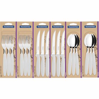 Jogo de Garfos, Facas e Colheres Ipanema Branco Com 18 Unidades - Tramontina - Ritec Máquinas e Ferramentas