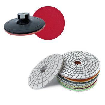 Kit de Discos Diamantados 9 Peças Para Polir e Suporte - Cortag - Ritec Máquinas e Ferramentas