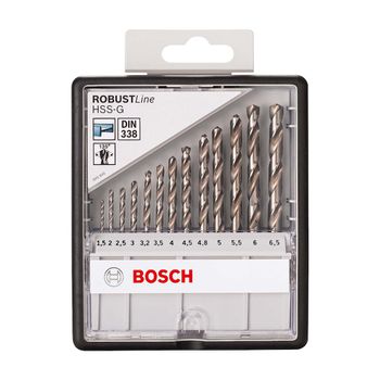 Jogo broca metal Bosch HSS-G Robust Line 1,5-6,5mm 13 peças - Ritec Máquinas e Ferramentas