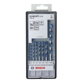 Jogo de Broca Para Concreto Bosch CYL-5 Ø4-5-5-6-6-8-10 mm - Ritec Máquinas e Ferramentas