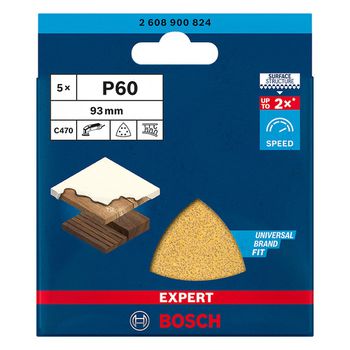 Jogo de Folhas de Lixa Bosch EXPERT C470 93 mm, G 60 5 peças - Ritec Máquinas e Ferramentas