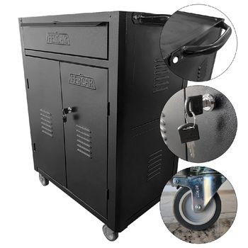 Carrinho Para Ferramentas Fechado Com 1 Gaveta Todo Preto (C07) - Fercar - Ritec Máquinas e Ferramentas