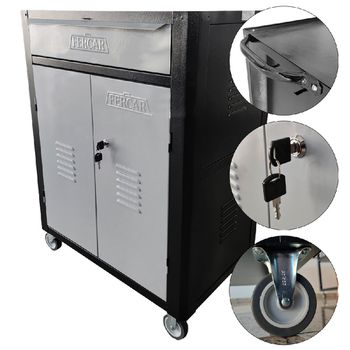 Carrinho Para Ferramentas Fechado Com 1 Gaveta Preto (C07) - Fercar - Ritec Máquinas e Ferramentas