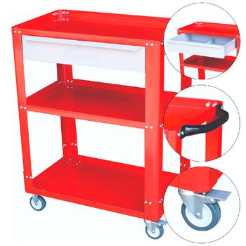 Carrinho Para Ferramentas Desmontável Com 1 Gaveta Vermelho (CD02) - Fercar - Ritec Máquinas e Ferramentas