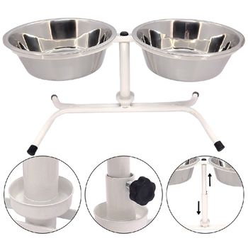 Comedouro Pet Duplo Tigela Inox 2.300ml - FERCAR - Ritec Máquinas e Ferramentas