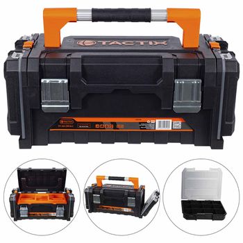 Caixa de Ferramentas Com Organizadores Laterais 50,8cm / 20'' (583,0011) - Tactix - Ritec Máquinas e Ferramentas