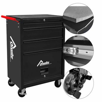 Carrinho Para Ferramentas Com 3 Gavetas Preto (O326454D) - Onsite - Ritec Máquinas e Ferramentas
