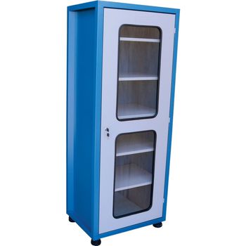 Armário Fechado Com Visor de Vidro e 5 Prateleiras Azul (1523) - Fercar - Ritec Máquinas e Ferramentas