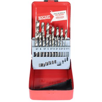 Jogo de Brocas Helicoidais Com Haste Cilíndricas em HSS Com 19 Peças (5,0160) - Rocast - Ritec Máquinas e Ferramentas