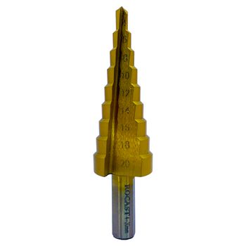 Broca Escalonada em Aço Rápido HSS Numero 2 4a20mm 170,0002 ROCAST - Ritec Máquinas e Ferramentas