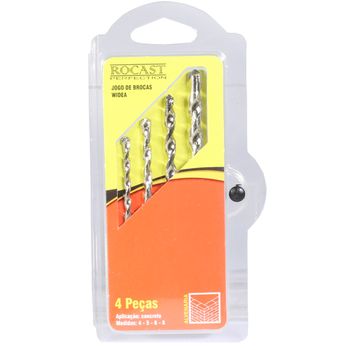 Jogo de Brocas Vídia Metal Duro DIN8039 4 peças 4,0a8,0mm 16,0054 ROCAST - Ritec Máquinas e Ferramentas