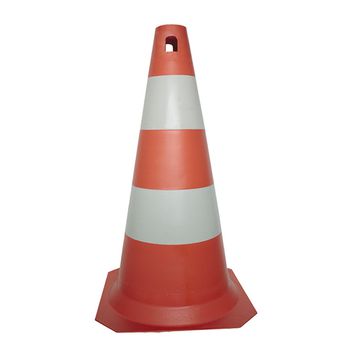 Cone Rígido PLT 50cm de altura PPS 03 PROTEPLUS Laranja e Branco - Ritec Máquinas e Ferramentas