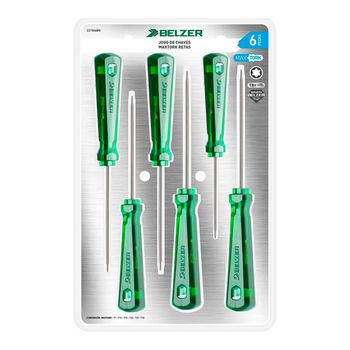 Jogo De Chave De Fenda Torx Com Cabo Reto De T 7 A T 30 231506BN - Belzer - Ritec Máquinas e Ferramentas