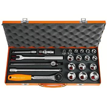 Maleta Com Soquetes Sextavados e Acessórios 1/2'' - 22 Peças (44832/423) - Tramontina Pro - Ritec Máquinas e Ferramentas