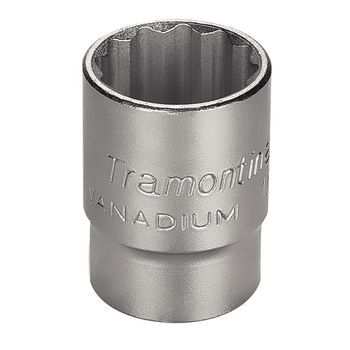 Soquete Estriado em Aço Cromo Vanádio 21 mm - Encaixe 1/2'' - Tramontina Pro - Ritec Máquinas e Ferramentas