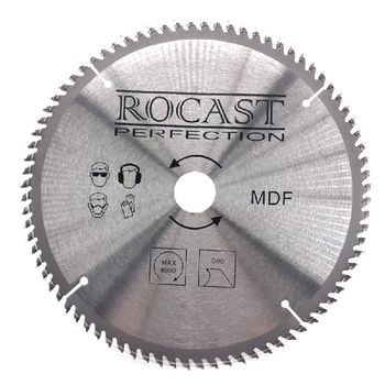 Serra Circular Com Pastilha de MD Para MDF 250mm x 80D (121,0001) - Rocast - Ritec Máquinas e Ferramentas